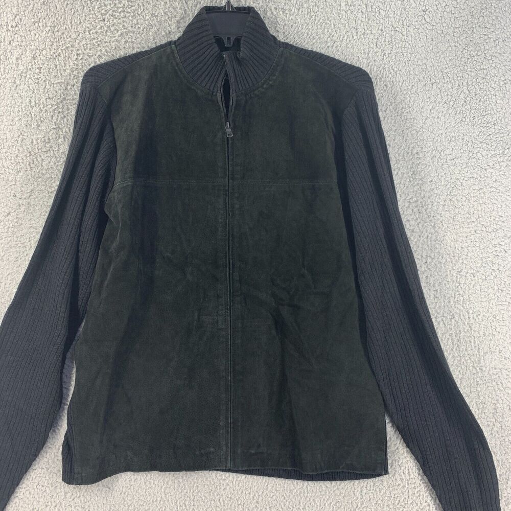 Crazy Horse Mens Jacket Suede Front Soft Sleeves Sz M Western Country